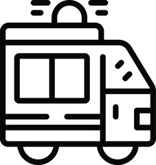 Poster - Ambulance car icon outline vector. First aid vehicle. Emergency support help