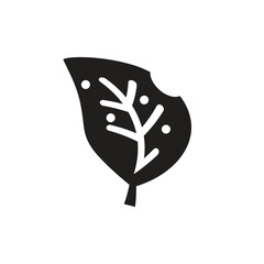 Sticker - Leaf with Bite Mark logo icon