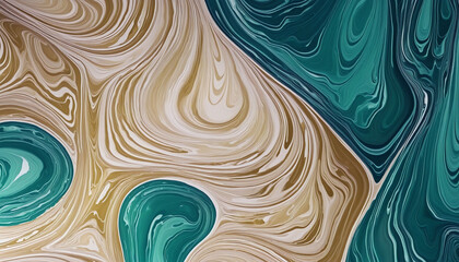 Wall Mural - combining pale gold and rich emerald in an abstract futuristic texture isolated on a transparent background,    bright colourful illustration