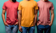 Photo men fashion tshirt group portrait