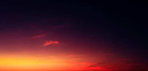 Wall Mural - red sunset sky,cloud over sea beach in evening on spring,landscape dark night sky in orange,pink,pur