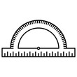 Protractor tool for measuring and constructing angles drawings on paper