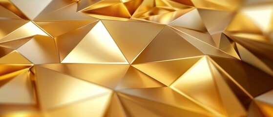 Poster - abstract geometric gold background in 3d