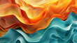 3D wallpaper, orange and teal abstract waves, highly detailed, high resolution in the style of various artists, super detailed