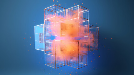 Poster - abstract cube