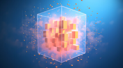Poster - abstract cube