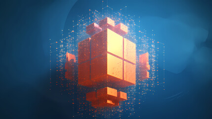 Poster - abstract cube