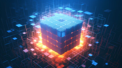 Poster - abstract cube