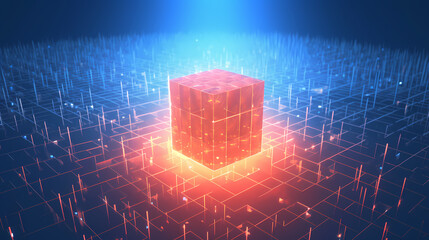 Poster - abstract cube