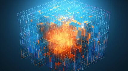 Poster - abstract cube