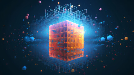Poster - abstract cube