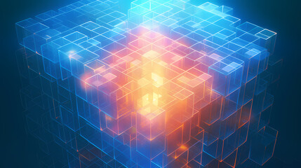 Poster - abstract cube
