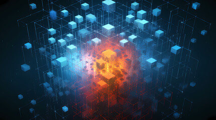 Poster - abstract cube