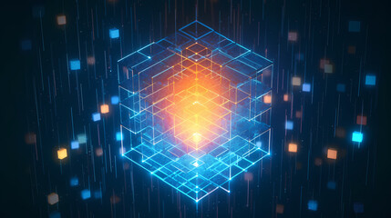 Poster - abstract cube