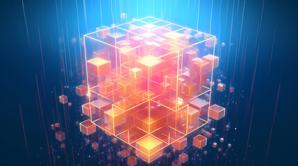 Poster - abstract cube