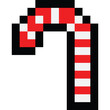 Pixel art christmas candy cane icon