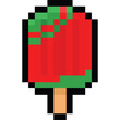 Pixel art red green ice cream icon