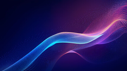 Poster - Abstract wavy particles background