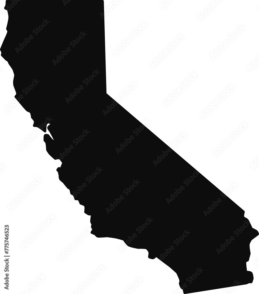 California black silhouette isolated map