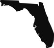 Florida black silhouette isolated map