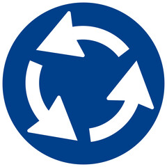 roundabout blue road sign clip art icon isolated