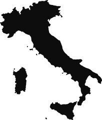 Italy black silhouette isolated map