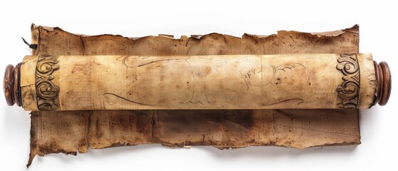 Aufkleber - White background with old vintage scrolls