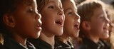 Fototapeta Panele - Choir of school children singing together