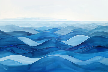 Wall Mural - Peinture abstraite symbolique d'un paysage marin