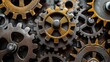 Interlocking gears and cogs symbolizing unity and team synergy