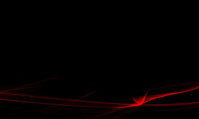 Poster - Neon red abstract wave on a black background. Design for website, poster, brand identity, brochure