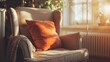 Beautiful Cozy Home Interior Design | Close-Up of Sofa Armchair Pillow