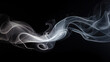 Translucent Texture of Smoke: Abstract Flames Isolated on black Background