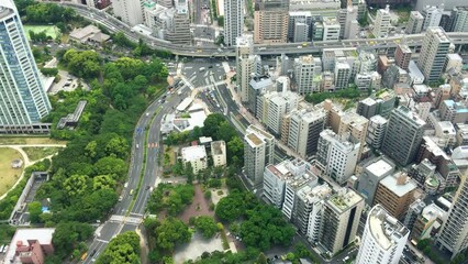 Poster - TOKYO, JAPAN - MAY 2016: City major roads from a city tower