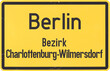 Ortsschild Berlin Bezirk Charlottenburg-Wilmersdorf