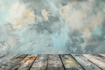 Poster - Old room with wooden floor. Background image. Created with Generative AI technology.