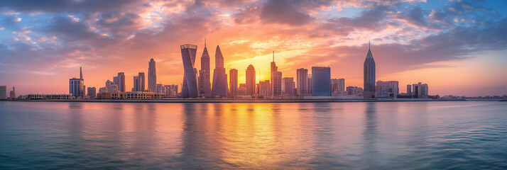 Canvas Print - Great City in the World Evoking Manama in Bahrain