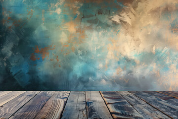 Poster - Old room with wooden floor. Background image. Created with Generative AI technology.
