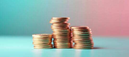 Poster - Gold coins. Generative AI technology.	
