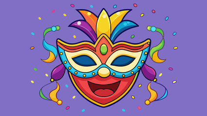 Wall Mural - carnival mask set