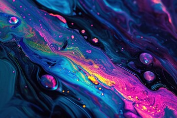 Poster - Mutable Abstract fluid holographic. Abstract neon. Generate Ai