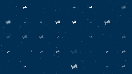 Poster - template animation of evenly spaced camera symbols of different sizes and opacity. animation of tran