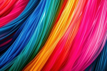 Poster - Radiant Abstract lines glowing colorful. Shiny neon. Generate Ai