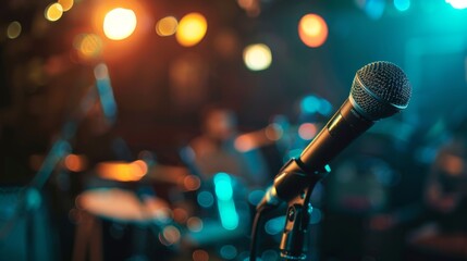 Poster - Microphone on Stand on Stage