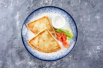 traditional crepes with sour cream