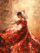 Young beautiful passionate Spanish dancer