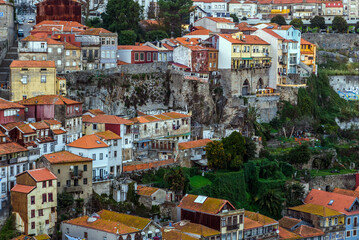 Poster - View from Dom Luis I Bridge on the old part of Porto, Portugal