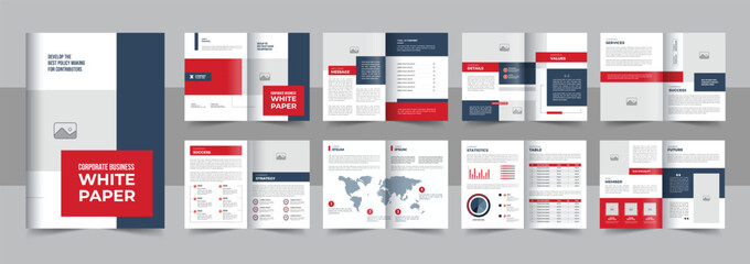 White paper layout design or booklet and catalog design template vector