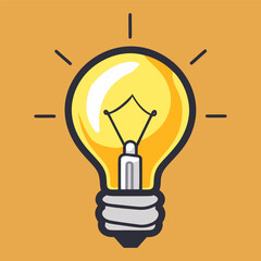 Poster - Glowing light bulb on a bright background