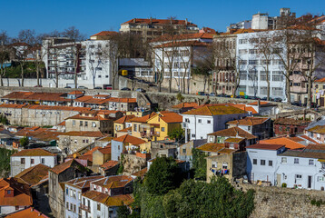 Sticker - Houses in Porto city, view from Infante D. Henrique Bridge, Portugal